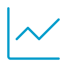 Blue line graph on black background.